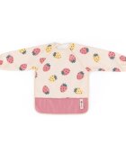 Petite&Mars Baveta impermeabila PetiteMars cu maneci lungi 38x42 cm 24 luni+ Beige Strawberies
