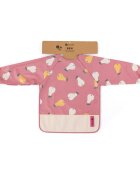 Petite&Mars Baveta impermeabila PetiteMars cu maneci lungi 38x42 cm 24 luni+ Pink Pears