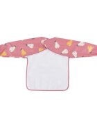 Petite&Mars Baveta impermeabila PetiteMars cu maneci lungi 38x42 cm 24 luni+ Pink Pears
