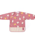 Petite&Mars Baveta impermeabila PetiteMars cu maneci lungi 38x42 cm 24 luni+ Pink Pears