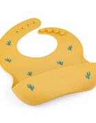 Petite&Mars Baveta moale PetiteMars cu buzunar colector TakeMatch model cactus galben