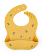 Petite&Mars Baveta moale PetiteMars cu buzunar colector TakeMatch model cactus galben