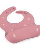Petite&Mars Baveta moale PetiteMars cu buzunar colector TakeMatch model printese roz