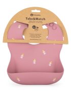 Petite&Mars Baveta moale PetiteMars cu buzunar colector TakeMatch model printese roz
