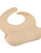 Petite&Mars Baveta moale PetiteMars cu buzunar colector TakeMatch silicon bej