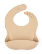 Petite&Mars Baveta moale PetiteMars cu buzunar colector TakeMatch silicon bej