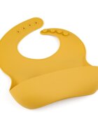 Petite&Mars Baveta moale PetiteMars cu buzunar colector TakeMatch silicon galben