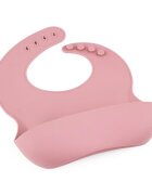 Petite&Mars Baveta moale PetiteMars cu buzunar colector TakeMatch silicon roz