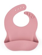 Petite&Mars Baveta moale PetiteMars cu buzunar colector TakeMatch silicon roz