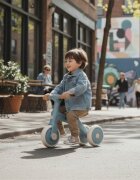 Petite&Mars Bicicletatricicleta pentru copii PetiteMars Bingo Albastru 3 in 1 multifunctionala cu pedale detasabile ghidon directionabil sa reglabila pe inaltime 2.3 kg greutate admisa 25 kg 12-36 luni