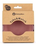 Petite&Mars Bol PetiteMars cu ventuza din silicon TakeMatch roz