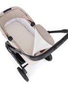 Petite&Mars Carucior 2 in 1 pentru copii PetiteMars Scout Bej cu landou pliabil reversibil spatar si suport de picioare reglabile maner ajustabil accesorii pana la 22 kg 0 luni+