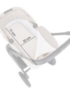 Petite&Mars Carucior 2 in 1 pentru copii PetiteMars Scout Crem Cappuccino cu landou pliabil reversibil spatar si suport de picioare reglabile maner ajustabil accesorii pana la 22 kg 0 luni+