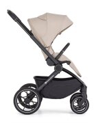 Petite&Mars Carucior 2 in 1 pentru copii PetiteMars Scout Crem Cappuccino cu landou pliabil reversibil spatar si suport de picioare reglabile maner ajustabil accesorii pana la 22 kg 0 luni+