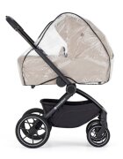 Petite&Mars Carucior 2 in 1 pentru copii PetiteMars Scout Crem Cappuccino cu landou pliabil reversibil spatar si suport de picioare reglabile maner ajustabil accesorii pana la 22 kg 0 luni+