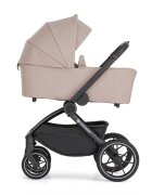 Petite&Mars Carucior 2 in 1 pentru copii PetiteMars Scout Crem Cappuccino cu landou pliabil reversibil spatar si suport de picioare reglabile maner ajustabil accesorii pana la 22 kg 0 luni+