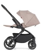 Petite&Mars Carucior 2 in 1 pentru copii PetiteMars Scout Crem Cappuccino cu landou pliabil reversibil spatar si suport de picioare reglabile maner ajustabil accesorii pana la 22 kg 0 luni+