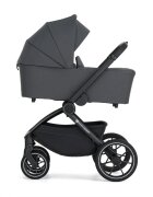 Petite&Mars Carucior 2 in 1 pentru copii PetiteMars Scout Gri cu landou pliabil reversibil spatar si suport de picioare reglabile maner ajustabil accesorii pana la 22 kg 0 luni+