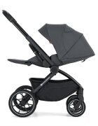 Petite&Mars Carucior 2 in 1 pentru copii PetiteMars Scout Gri cu landou pliabil reversibil spatar si suport de picioare reglabile maner ajustabil accesorii pana la 22 kg 0 luni+