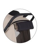 Petite&Mars Carucior pentru copii PetiteMars Flip bej cu pliere compacta spatar reglabil suport picioare reglabil si copertina extensibila cu protectie UPF 50+ greutate admisa 22 kg