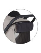 Petite&Mars Carucior pentru copii PetiteMars Flip gri cu pliere compacta spatar reglabil suport picioare reglabil si copertina extensibila cu protectie UPF 50+ greutate admisa 22 kg