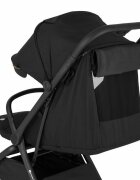 Petite&Mars Carucior pentru copii PetiteMars Flip negru cu pliere compacta spatar reglabil suport picioare reglabil si copertina extensibila cu protectie UPF 50+ greutate admisa 22 kg