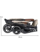 Petite&Mars Carucior pentru copii PetiteMars Fly Bej cu pliere compacta spatar reglabil pana la pozitie de somn suport picioare reglabil copertina extensibila cu protectie UPF40+ suport pahar inclus pana la 22 kg 0 luni+