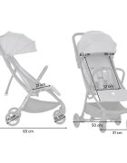Petite&Mars Carucior sport pentru copii Petite Mars Pax Ultimate Gri compact cu spatar ajustabil suport pentru picioare reglabil pliere tip carte 6-36 luni