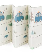 Petite&Mars Covoras de joaca PetiteMars reversibil include geanta pentru transport pliabil si impermeabil non-toxic 197x147x1 cm Campy Cars 0 luni+ Multicolor