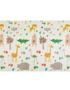 Petite&Mars Covoras educativ PetiteMars Campy L din spuma XPE non-toxica cu doua fete suprafata antiderapanta 130x200 cm pliabil compact 40x32x21 cm model animalute si forme geometrice