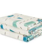 Petite&Mars Covoras educativ PetiteMars Campy L din spuma XPE non-toxica cu doua fete suprafata antiderapanta 130x200 cm pliabil compact 40x32x21 cm model masini si forme geometrice