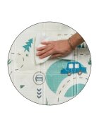 Petite&Mars Covoras educativ PetiteMars Campy L din spuma XPE non-toxica cu doua fete suprafata antiderapanta 130x200 cm pliabil compact 40x32x21 cm model masini si forme geometrice
