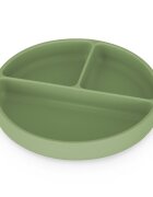 Petite&Mars Farfurie compartimentata din silicon PetiteMars Sweet Pea Verde TakeMatch cu ventuza si 3 compartimente fara BPA 500 ml 6 luni+