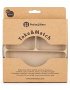Petite&Mars Farfurie compartimentata PetiteMars cu ventuza si 3 compartimente TakeMatch silicon bej