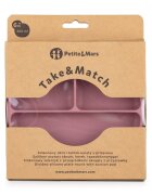 Petite&Mars Farfurie compartimentata PetiteMars cu ventuza si 3 compartimente TakeMatch silicon roz