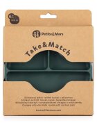 Petite&Mars Farfurie compartimentata PetiteMars cu ventuza si 3 compartimente TakeMatch silicon verde