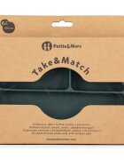 Petite&Mars Farfurie compartimentata PetiteMars ovala cu ventuza si 3 compartimente TakeMatch verde