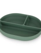 Petite&Mars Farfurie compartimentata PetiteMars ovala cu ventuza si 3 compartimente TakeMatch verde