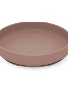 Petite&Mars Farfurie din silicon PetiteMars Velvet Latte Maro pudrat TakeMatch cu ventuza fara BPA 6 luni+ 400 ml