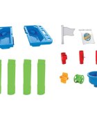 Petite&Mars Masa de joaca PetiteMars Teo pentru apa si nisip cu 6 jucarii diferite incluse AlbastruVerde