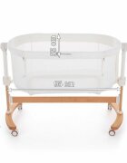 Petite&Mars Patut co-sleeper PetiteMars Glory Bej 2 in 1 plibil cu leganare saltea geanta de transport ajustarea inaltimii in 5 pozitii 0 luni+ greutate suportata 9 kg