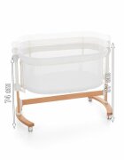 Petite&Mars Patut co-sleeper PetiteMars Glory Bej 2 in 1 plibil cu leganare saltea geanta de transport ajustarea inaltimii in 5 pozitii 0 luni+ greutate suportata 9 kg