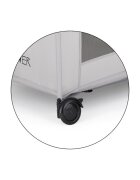 Petite&Mars Patut pliabil pentru copii PetiteMars Koot gri 120x60 cm cu roti functie de tarc pliere compacta include geanta de transport intrare laterala cu fermoar greutate admisa 15 kg 0-30 luni
