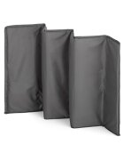 Petite&Mars Patut pliabil pentru copii PetiteMars Koot Gri Charcoal cu roti functie de tarc pliere compacta include geanta de transport intrare laterala cu fermoar greutate admisa 15 kg 0-30 luni 120x60 cm
