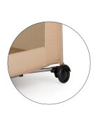 Petite&Mars Patut pliabil pentru copii PetiteMars Nyja maro 120x60 cm cu roti functie de tarc pliere compacta include geanta de transport intrare laterala cu fermoar greutate admisa 15 kg 0-30 luni