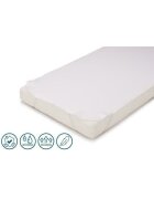 Petite&Mars Protectie impermeabila PetiteMars pentru saltele de 120x60 cu benzi elastice alb