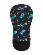 Petite&Mars Salteluta pentru carucior PetiteMars Foamy Negru reversibila din spuma cu memorie universala 86x42 cm design cu meduze