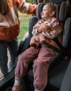 Petite&Mars Scaun auto pentru copii PetiteMars Flex Pro Gri i-Size cu isofix pliabil tetiera reglabila in 8 pozitii 100-150 cm 3-12 ani