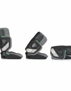 Petite&Mars Scaun auto pentru copii PetiteMars Flex Pro Gri i-Size cu isofix pliabil tetiera reglabila in 8 pozitii 100-150 cm 3-12 ani