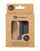 Petite&Mars Set 2 periute de dinti PetiteMars pentru deget cu peri moi silicon galbenverde